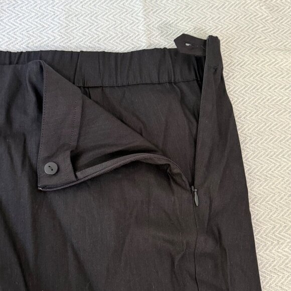 J.Jill Linen Stretch Pants Womens 2x Black Tapered Capri Pull On Beachy Resort - Picture 4 of 11